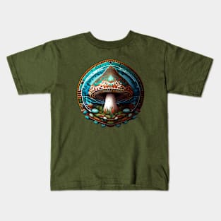 Underwater Mosaic Mushroom Kids T-Shirt